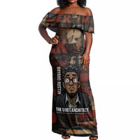 Bayard Rustin Off Shoulder Maxi Dress with Quiet Architect Design Strategy and Courage Civil Rights Tribute - Wonder Print Shop