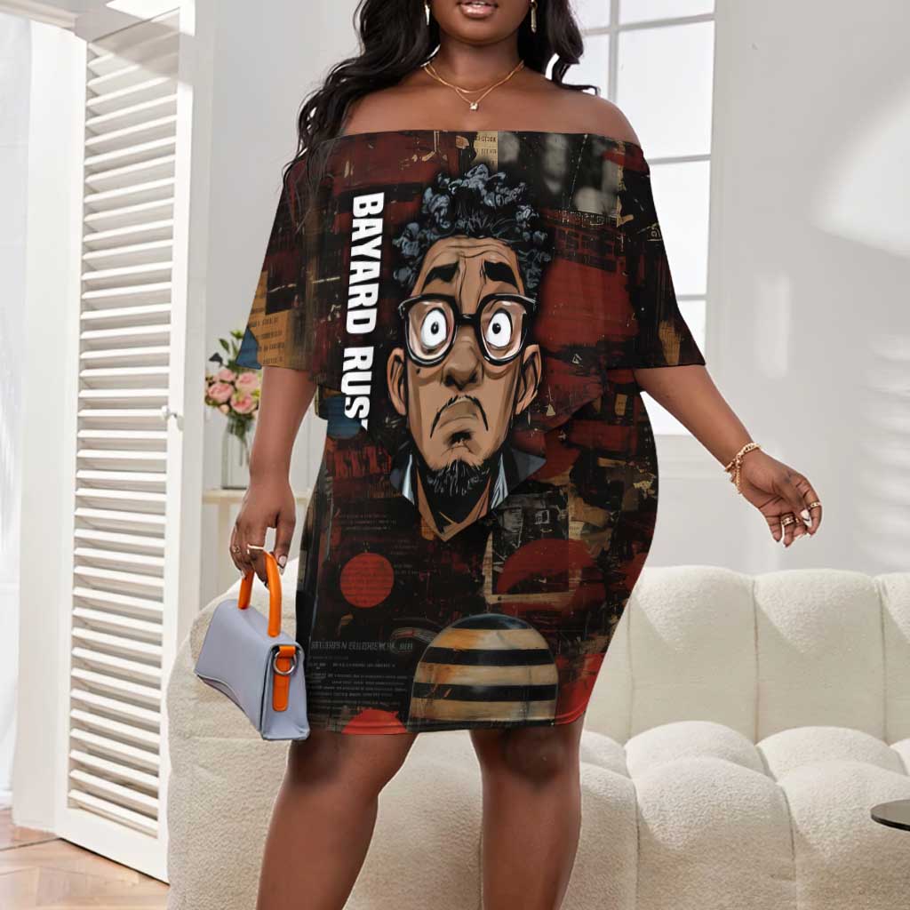 Bayard Rustin Off Shoulder Short Dress with Quiet Architect Design Strategy and Courage Civil Rights Tribute - Wonder Print Shop
