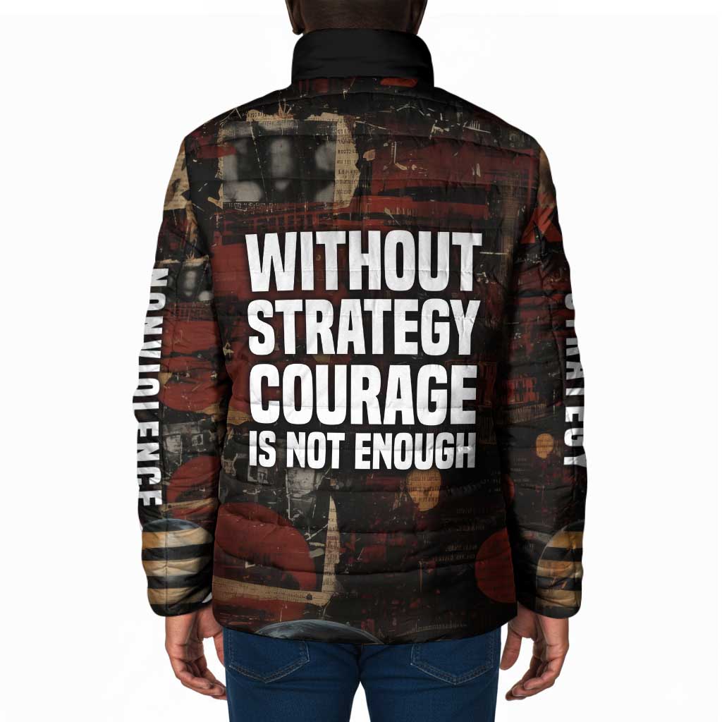 Bayard Rustin Padded Jacket with Quiet Architect Design Strategy and Courage Civil Rights Tribute - Wonder Print Shop