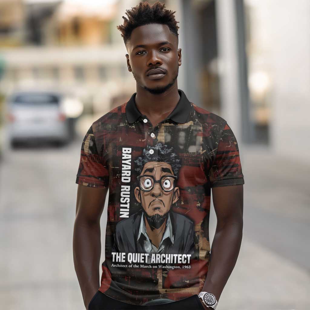 Bayard Rustin Polo Shirt with Quiet Architect Design Strategy and Courage Civil Rights Tribute - Wonder Print Shop