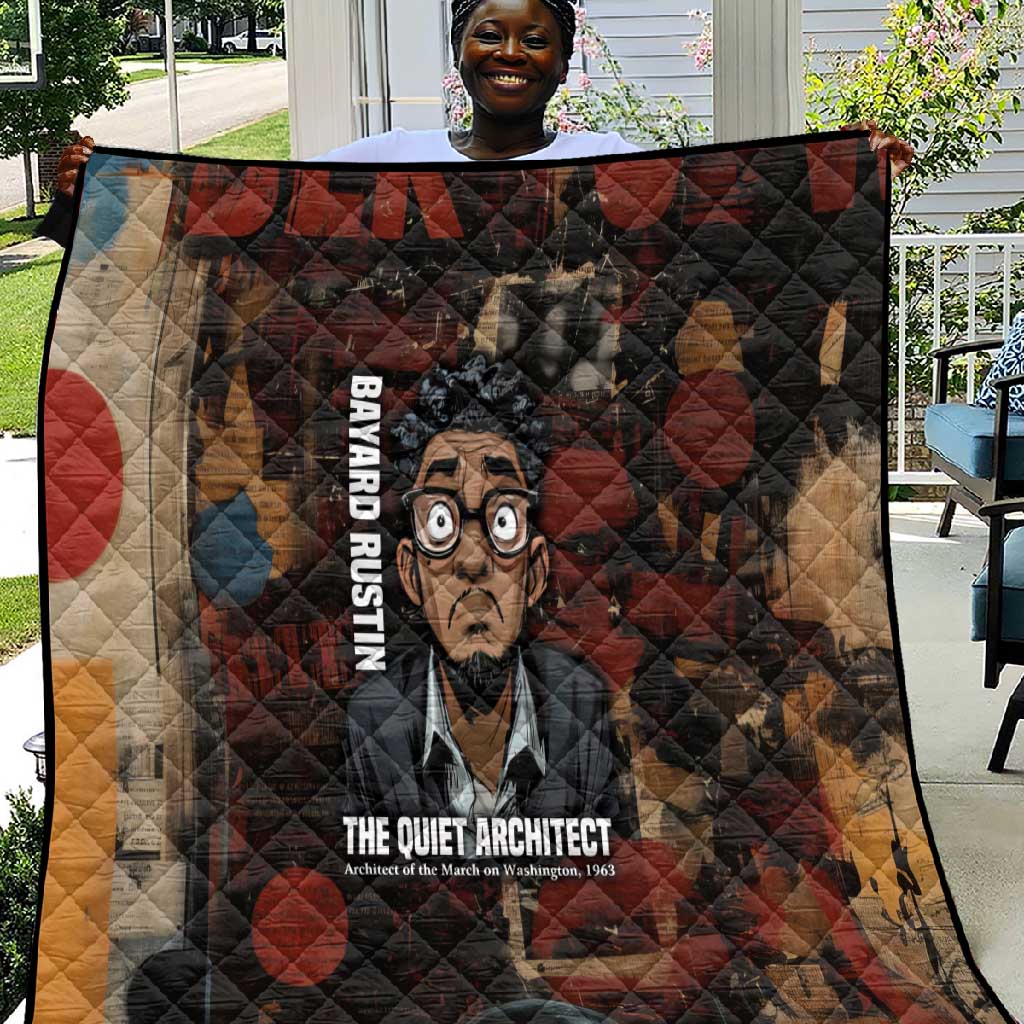 Bayard Rustin Quilt with Quiet Architect Design Strategy and Courage Civil Rights Tribute - Wonder Print Shop
