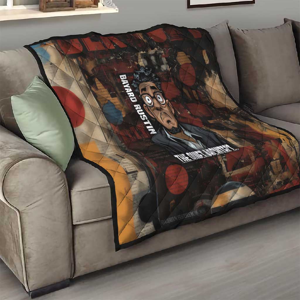 Bayard Rustin Quilt with Quiet Architect Design Strategy and Courage Civil Rights Tribute - Wonder Print Shop