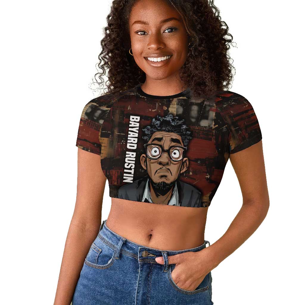Bayard Rustin Raglan Cropped T shirt with Quiet Architect Design Strategy and Courage Civil Rights Tribute - Wonder Print Shop