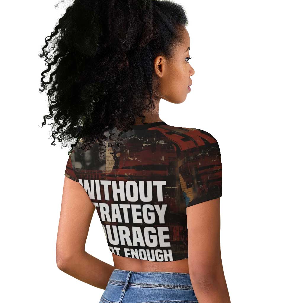 Bayard Rustin Raglan Cropped T shirt with Quiet Architect Design Strategy and Courage Civil Rights Tribute - Wonder Print Shop