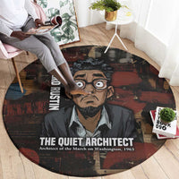 Bayard Rustin Round Carpet with Quiet Architect Design Strategy and Courage Civil Rights Tribute - Wonder Print Shop