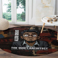 Bayard Rustin Round Carpet with Quiet Architect Design Strategy and Courage Civil Rights Tribute - Wonder Print Shop