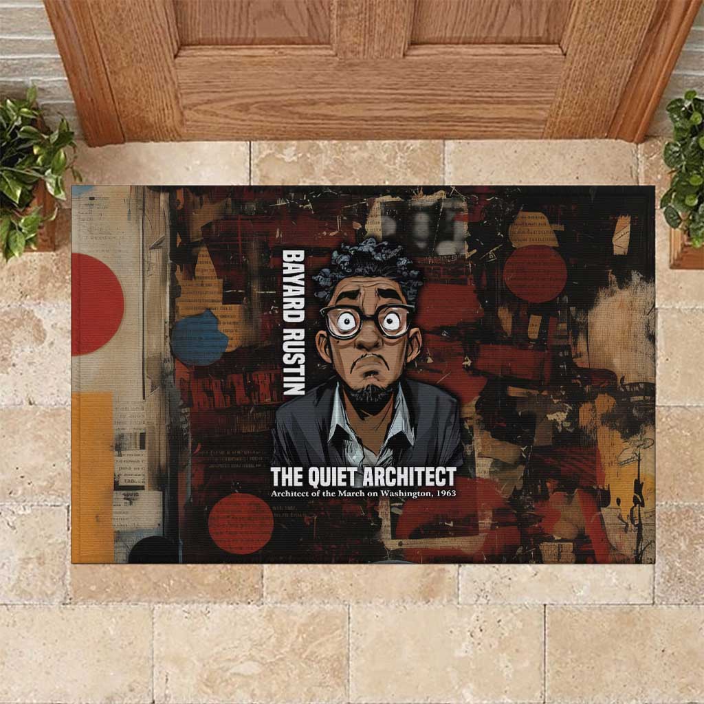 Bayard Rustin Rubber Doormat with Quiet Architect Design Strategy and Courage Civil Rights Tribute - Wonder Print Shop
