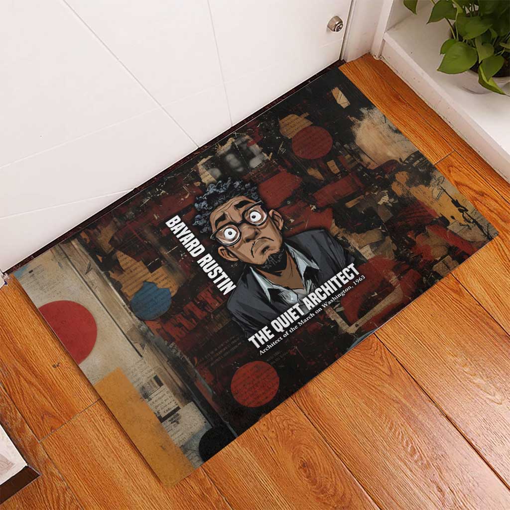 Bayard Rustin Rubber Doormat with Quiet Architect Design Strategy and Courage Civil Rights Tribute - Wonder Print Shop