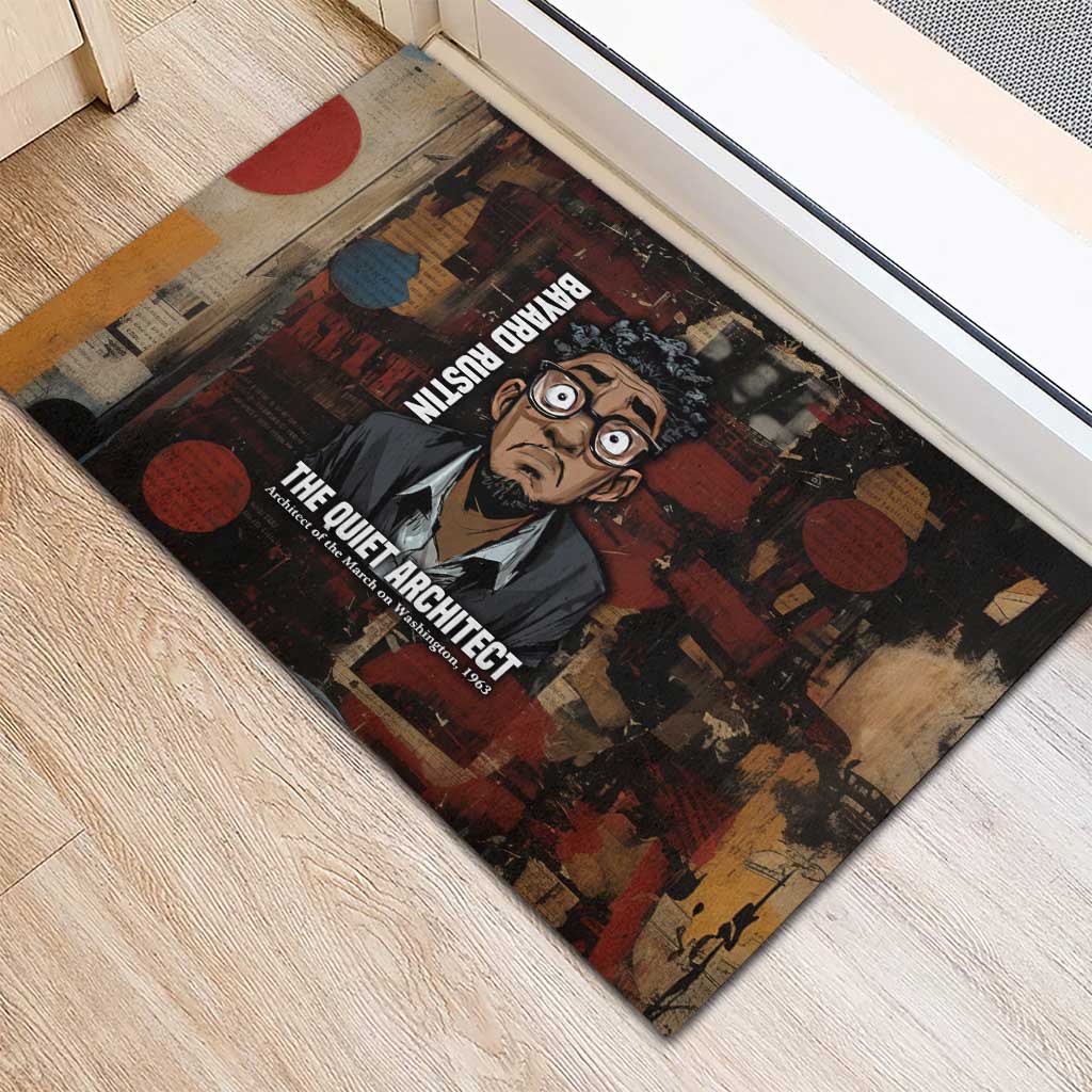 Bayard Rustin Rubber Doormat with Quiet Architect Design Strategy and Courage Civil Rights Tribute - Wonder Print Shop