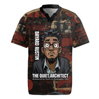Bayard Rustin Rugby Jersey with Quiet Architect Design Strategy and Courage Civil Rights Tribute - Wonder Print Shop