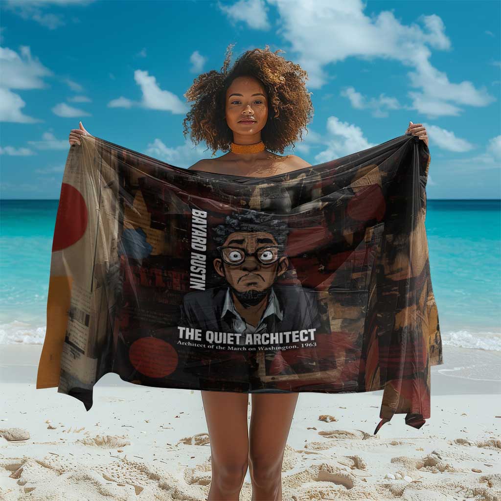 Bayard Rustin Sarong with Quiet Architect Design Strategy and Courage Civil Rights Tribute - Wonder Print Shop