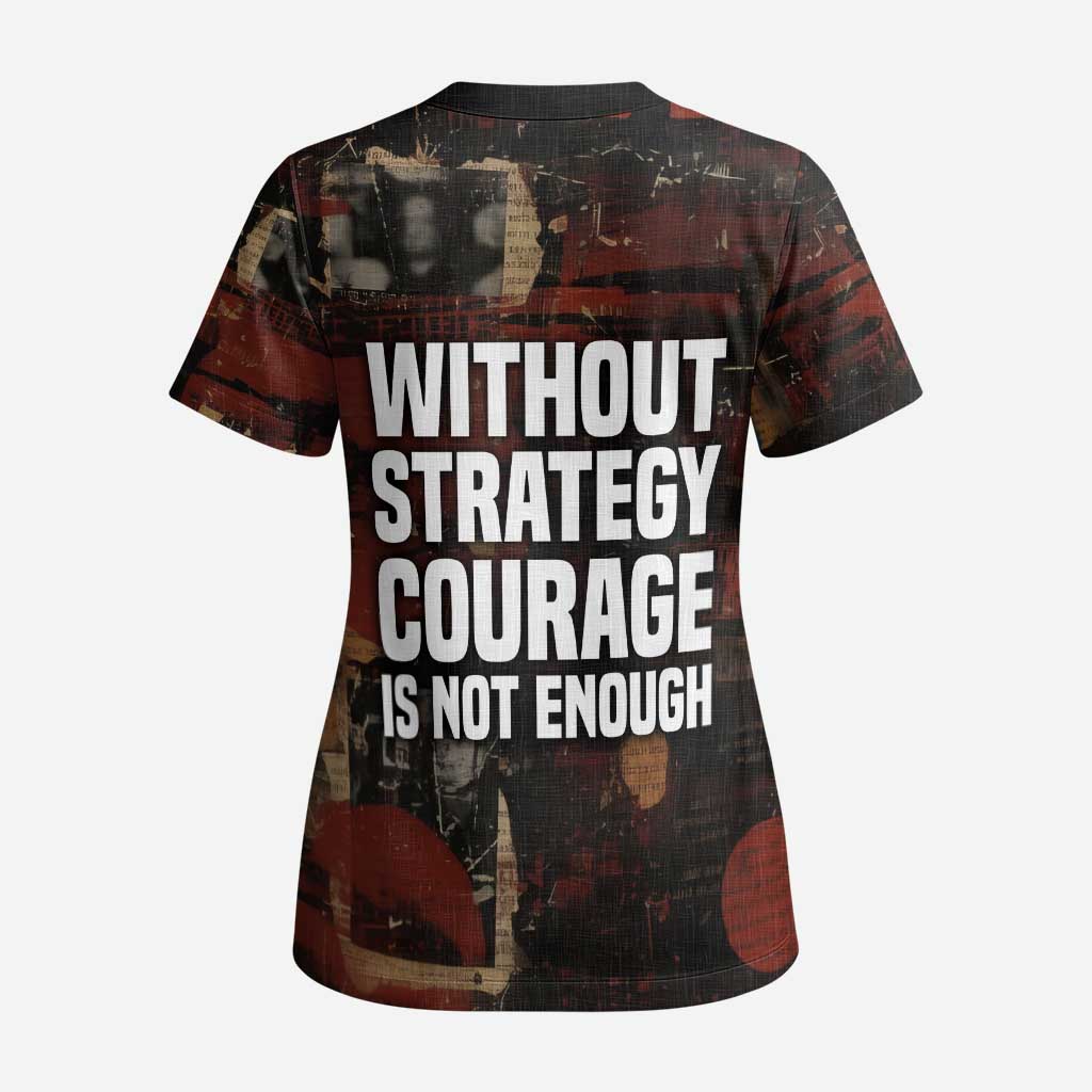 Bayard Rustin Scrub Top with Quiet Architect Design Strategy and Courage Civil Rights Tribute - Wonder Print Shop