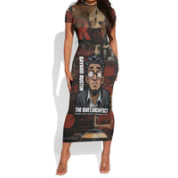 Bayard Rustin Short Sleeve Bodycon Dress with Quiet Architect Design Strategy and Courage Civil Rights Tribute - Wonder Print Shop
