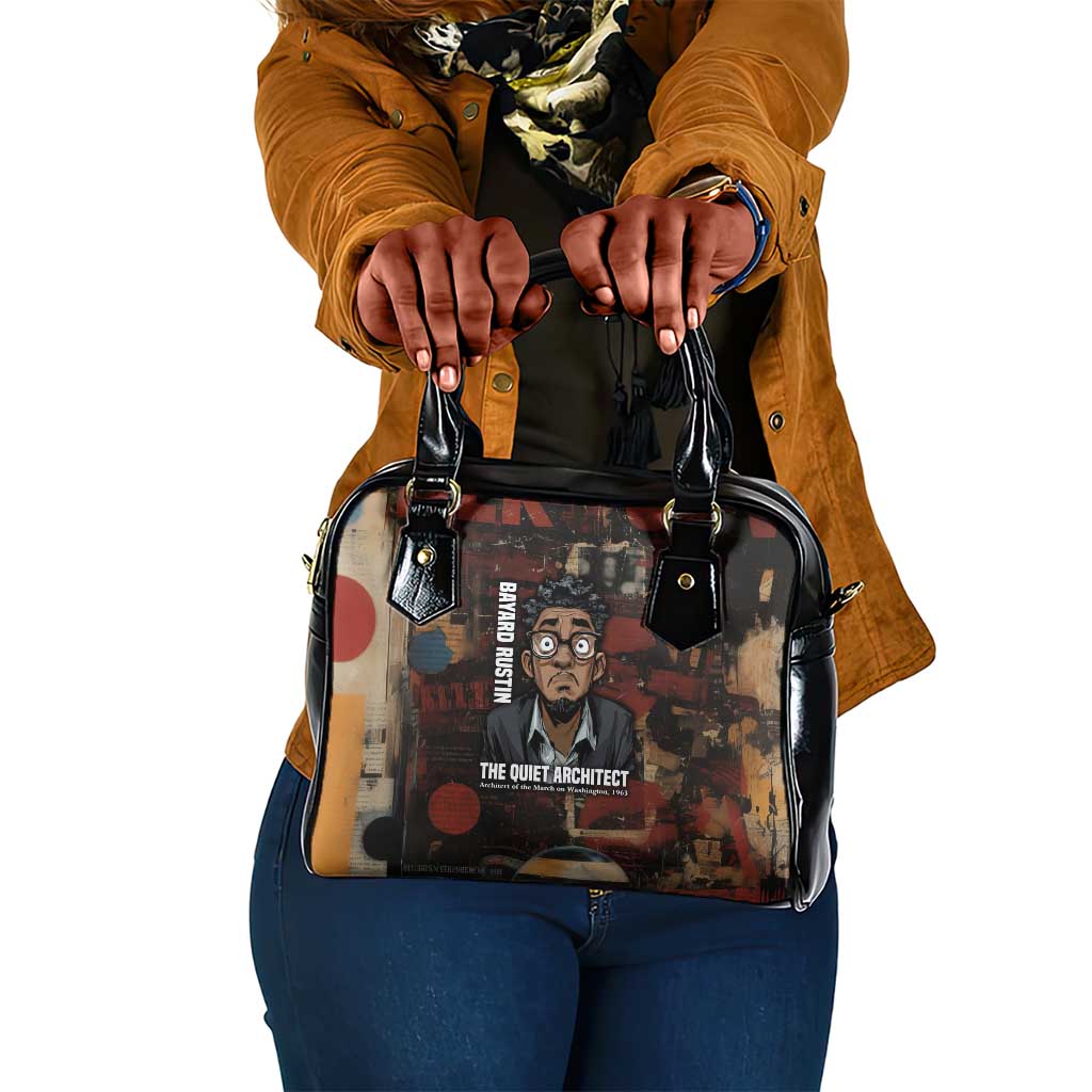 Bayard Rustin Shoulder Handbag with Quiet Architect Design Strategy and Courage Civil Rights Tribute - Wonder Print Shop