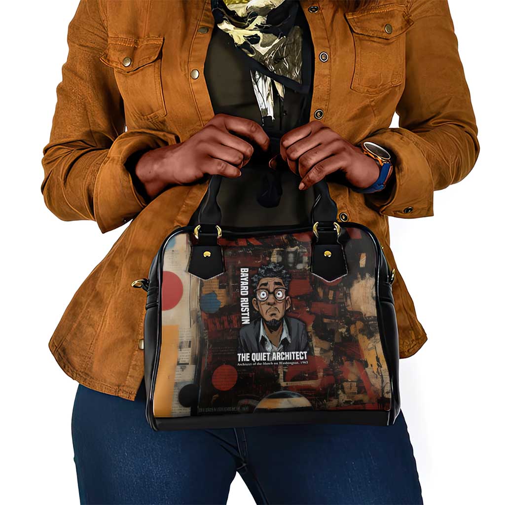 Bayard Rustin Shoulder Handbag with Quiet Architect Design Strategy and Courage Civil Rights Tribute - Wonder Print Shop