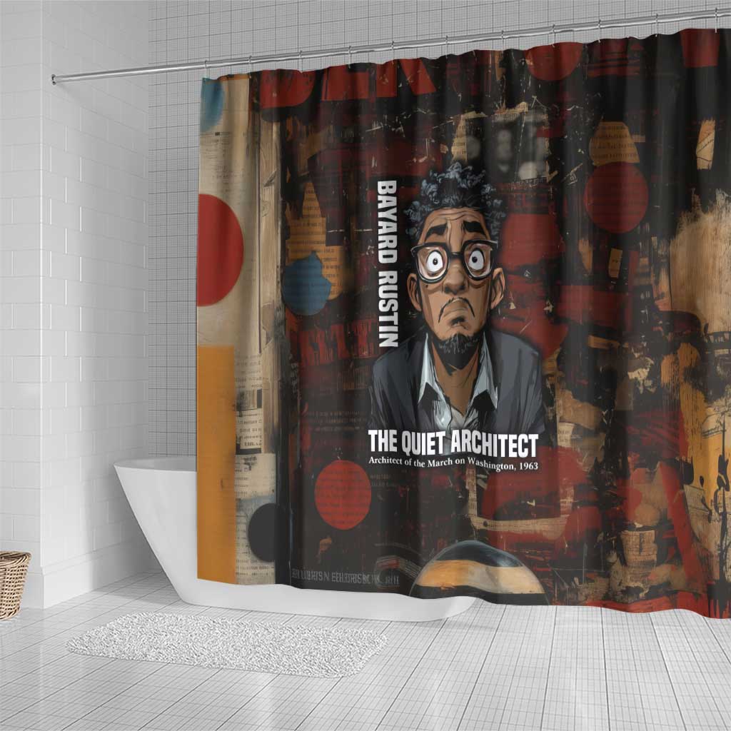 Bayard Rustin Shower Curtain with Quiet Architect Design Strategy and Courage Civil Rights Tribute - Wonder Print Shop