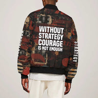 Bayard Rustin Sleeve Zip Bomber Jacket with Quiet Architect Design Strategy and Courage Civil Rights Tribute - Wonder Print Shop