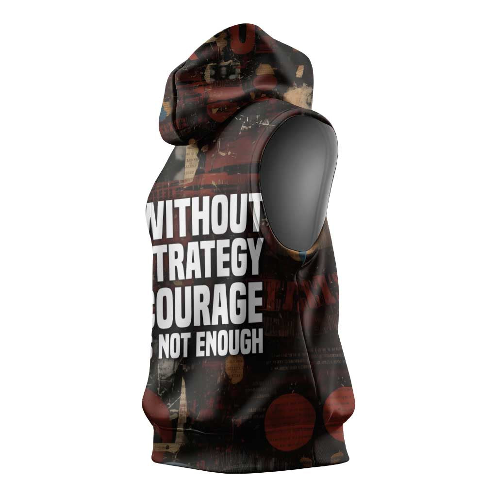 Bayard Rustin Sleeveless Hoodie with Quiet Architect Design Strategy and Courage Civil Rights Tribute - Wonder Print Shop