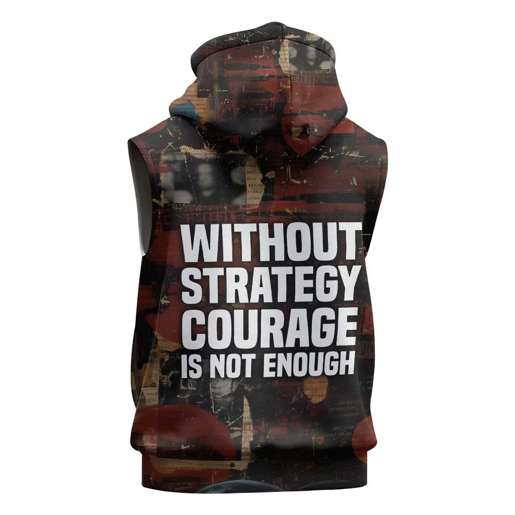 Bayard Rustin Sleeveless Zip Hoodie with Quiet Architect Design Strategy and Courage Civil Rights Tribute - Wonder Print Shop