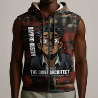 Bayard Rustin Sleeveless Zip Hoodie with Quiet Architect Design Strategy and Courage Civil Rights Tribute - Wonder Print Shop