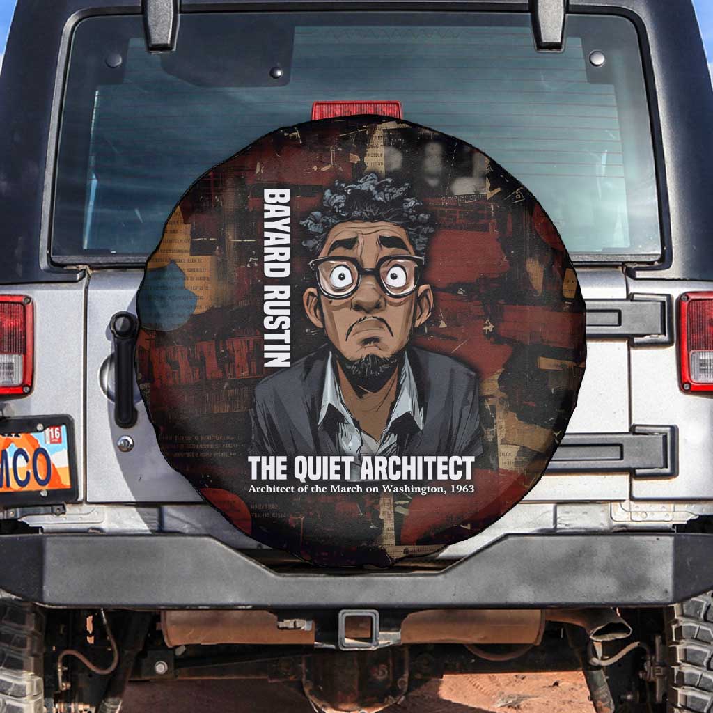 Bayard Rustin Spare Tire Cover with Quiet Architect Design Strategy and Courage Civil Rights Tribute - Wonder Print Shop