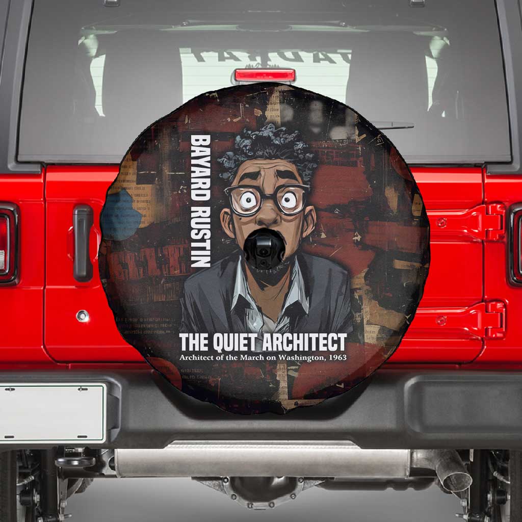 Bayard Rustin Spare Tire Cover with Quiet Architect Design Strategy and Courage Civil Rights Tribute - Wonder Print Shop