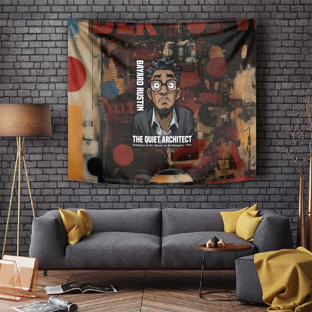 Bayard Rustin Tapestry with Quiet Architect Design Strategy and Courage Civil Rights Tribute - Wonder Print Shop