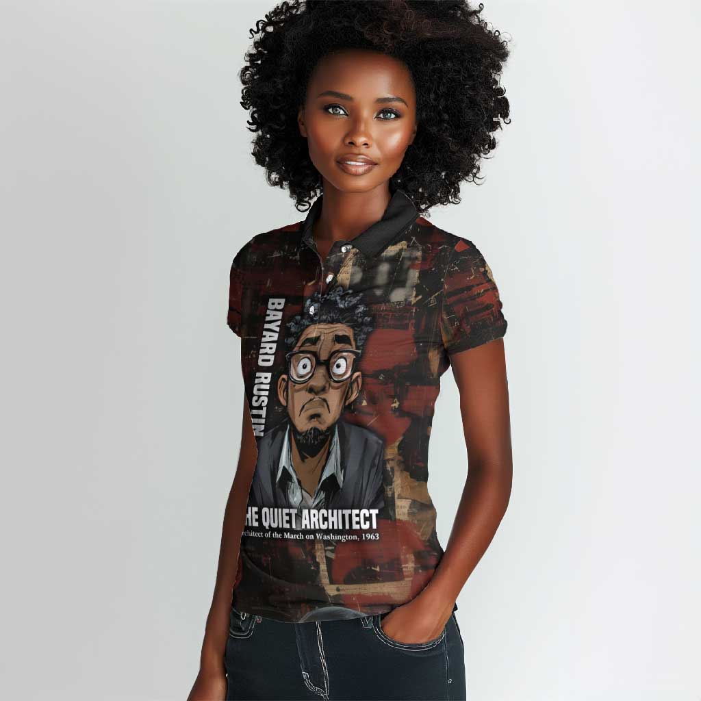 Bayard Rustin Women Polo Shirt with Quiet Architect Design Strategy and Courage Civil Rights Tribute - Wonder Print Shop
