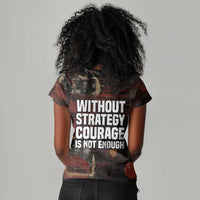 Bayard Rustin Women V-Neck T-Shirt with Quiet Architect Design Strategy and Courage Civil Rights Tribute - Wonder Print Shop
