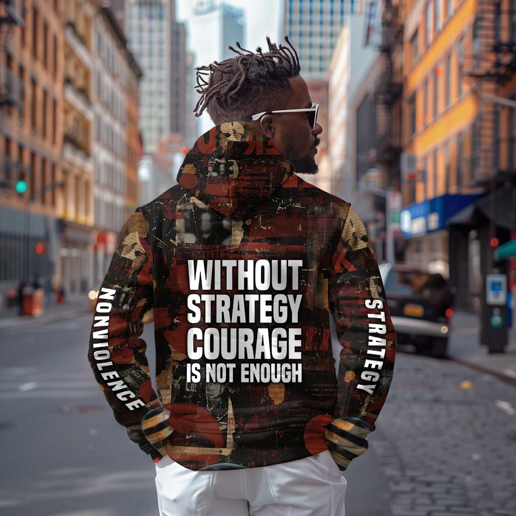 Bayard Rustin Zip Hoodie with Quiet Architect Design Strategy and Courage Civil Rights Tribute - Wonder Print Shop