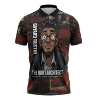 Bayard Rustin Zipper Polo Shirt with Quiet Architect Design Strategy and Courage Civil Rights Tribute - Wonder Print Shop