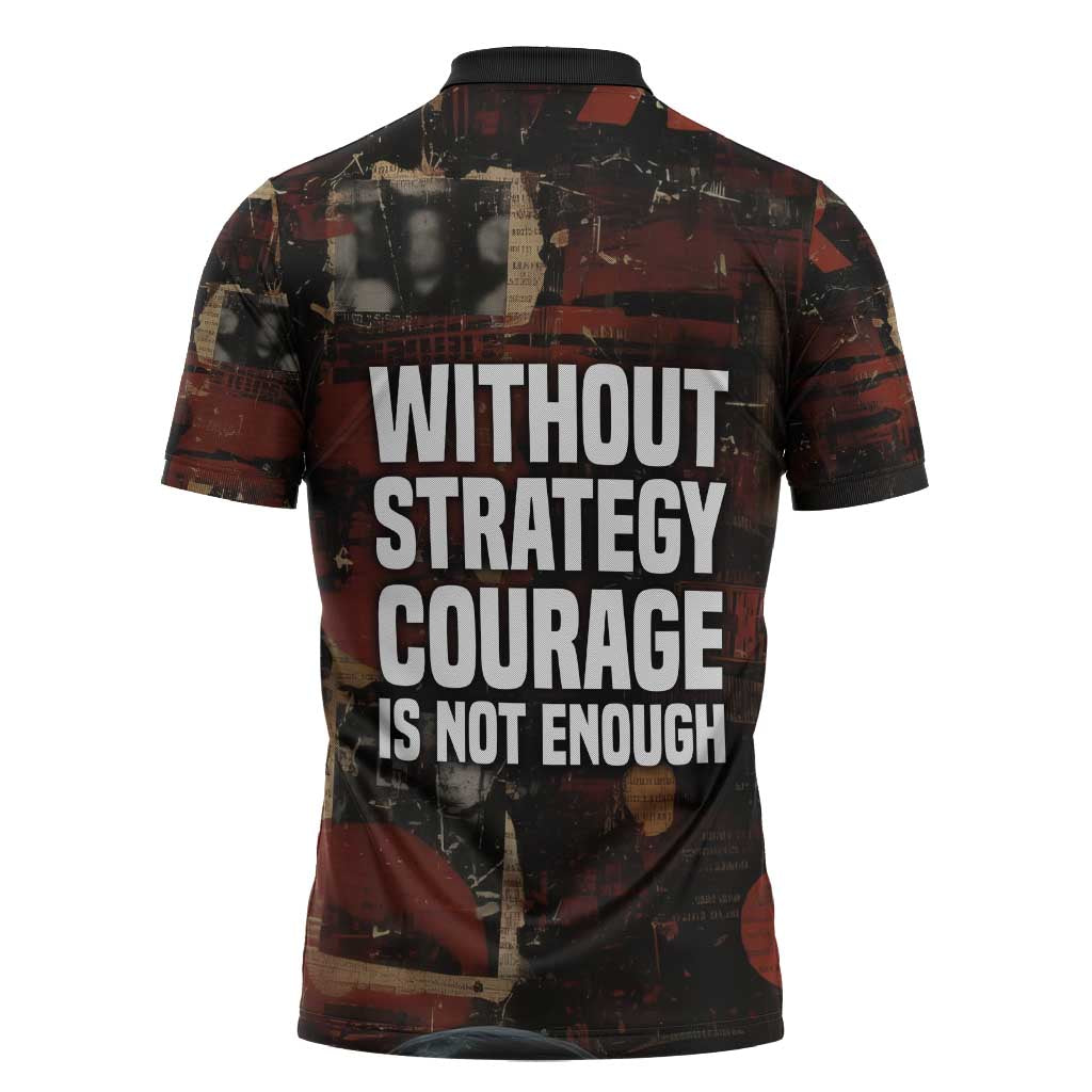 Bayard Rustin Zipper Polo Shirt with Quiet Architect Design Strategy and Courage Civil Rights Tribute - Wonder Print Shop