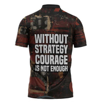 Bayard Rustin Zipper Polo Shirt with Quiet Architect Design Strategy and Courage Civil Rights Tribute - Wonder Print Shop