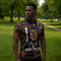 Bayard Rustin Zipper Polo Shirt with Quiet Architect Design Strategy and Courage Civil Rights Tribute - Wonder Print Shop