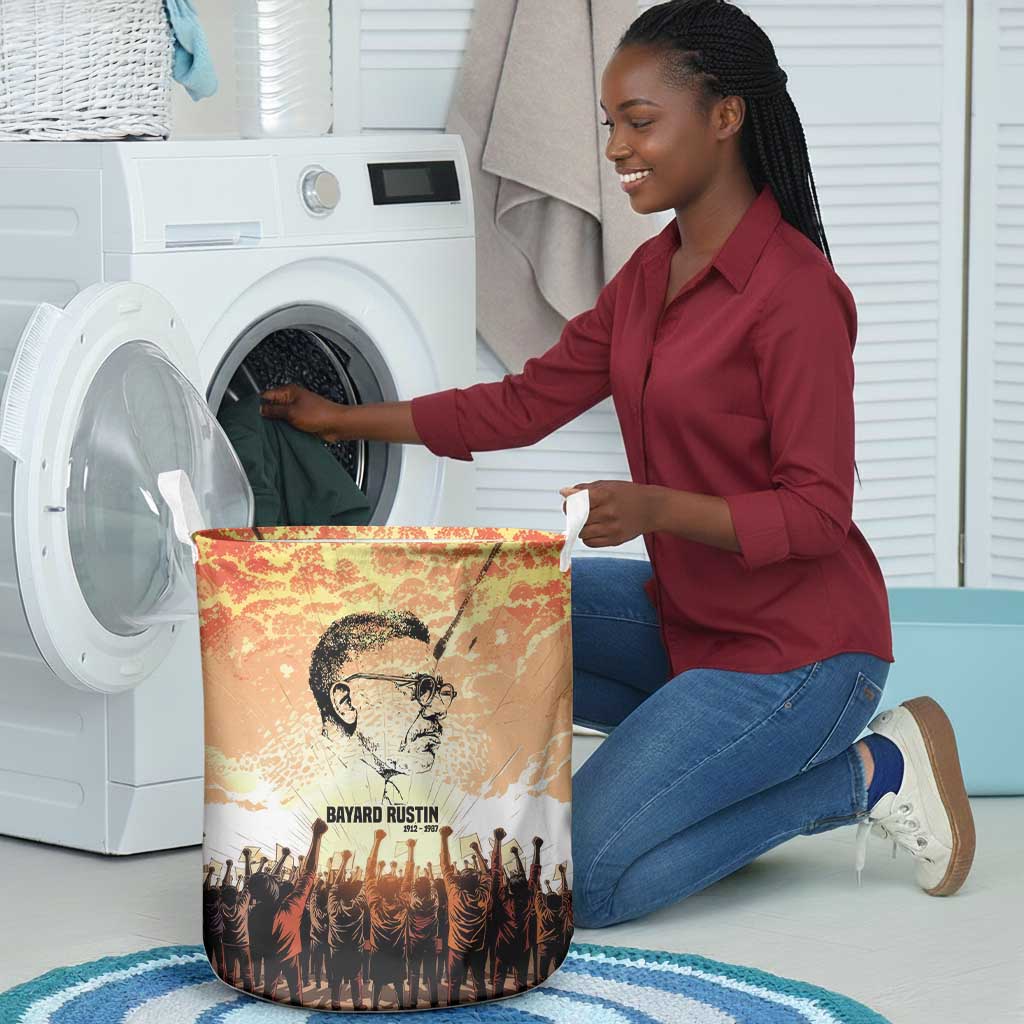 Bayard Rustin Laundry Basket with Radical Nonviolence Design Protest Crowd and Courage Civil Rights Tribute - Wonder Print Shop