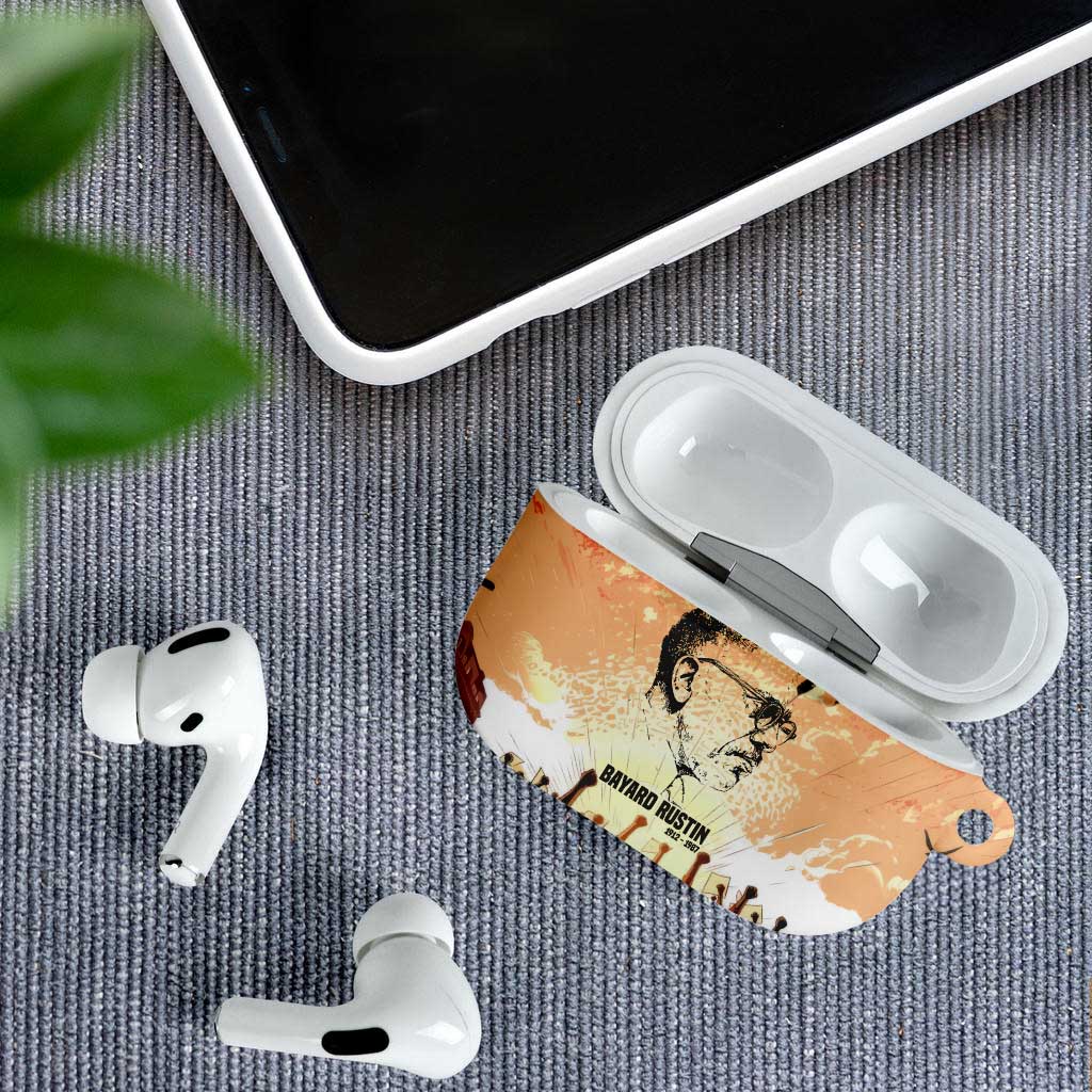 Bayard Rustin AirPods Case with Radical Nonviolence Design Protest Crowd and Courage Civil Rights Tribute - Wonder Print Shop
