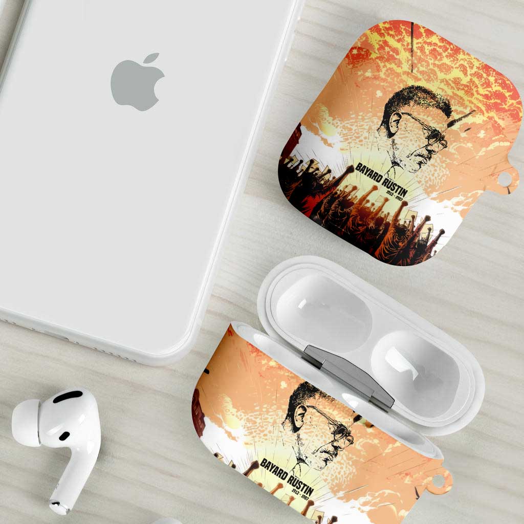 Bayard Rustin AirPods Case with Radical Nonviolence Design Protest Crowd and Courage Civil Rights Tribute - Wonder Print Shop