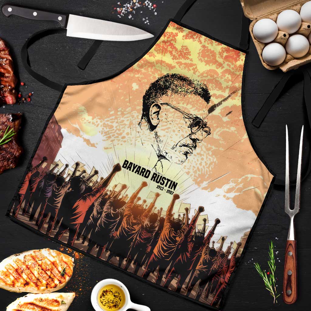 Bayard Rustin Apron with Radical Nonviolence Design Protest Crowd and Courage Civil Rights Tribute - Wonder Print Shop