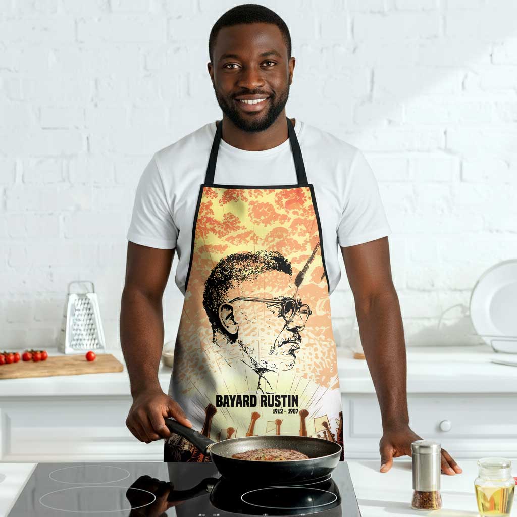 Bayard Rustin Apron with Radical Nonviolence Design Protest Crowd and Courage Civil Rights Tribute - Wonder Print Shop