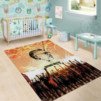 Bayard Rustin Area Rug with Radical Nonviolence Design Protest Crowd and Courage Civil Rights Tribute - Wonder Print Shop