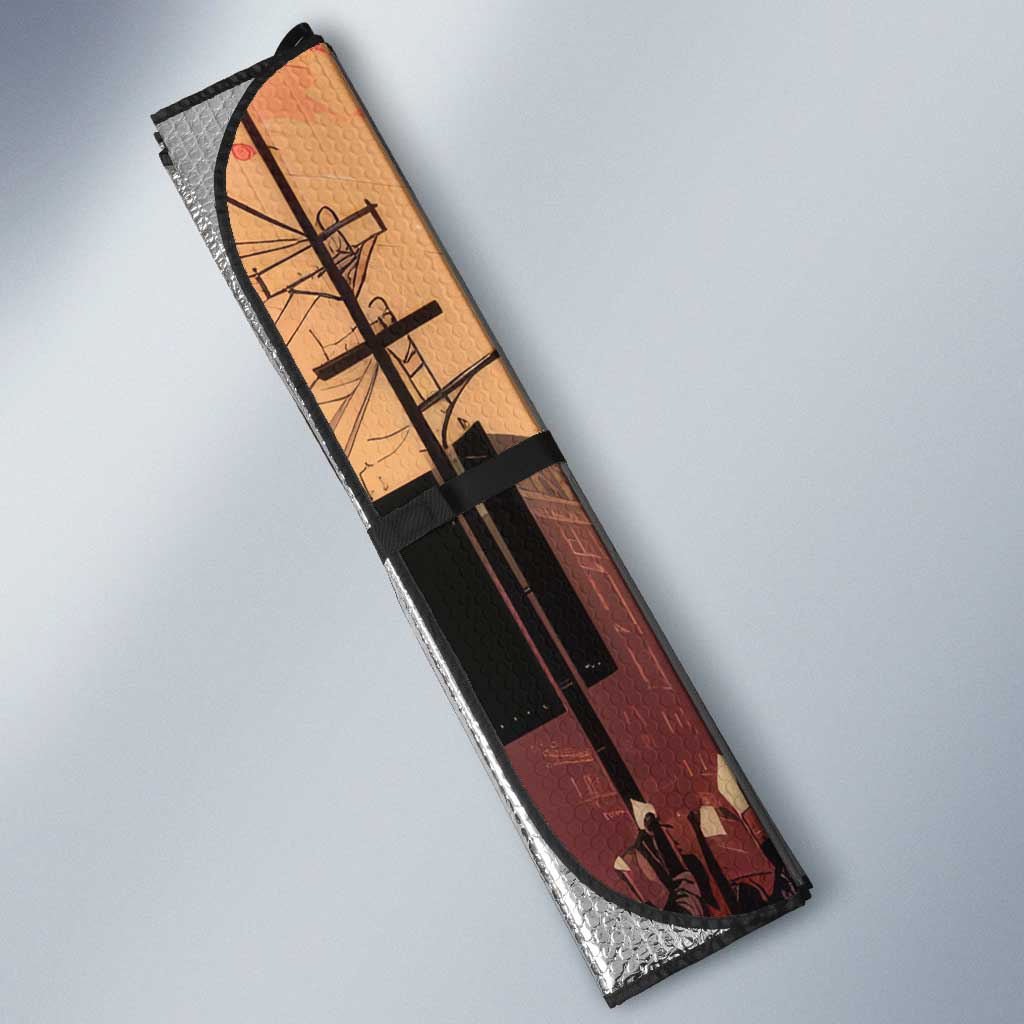 Bayard Rustin Auto Sun Shade with Radical Nonviolence Design Protest Crowd and Courage Civil Rights Tribute - Wonder Print Shop