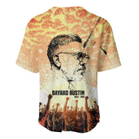Bayard Rustin Baseball Jersey with Radical Nonviolence Design Protest Crowd and Courage Civil Rights Tribute - Wonder Print Shop