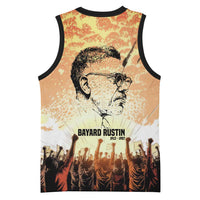 Bayard Rustin Basketball Jersey with Radical Nonviolence Design Protest Crowd and Courage Civil Rights Tribute - Wonder Print Shop
