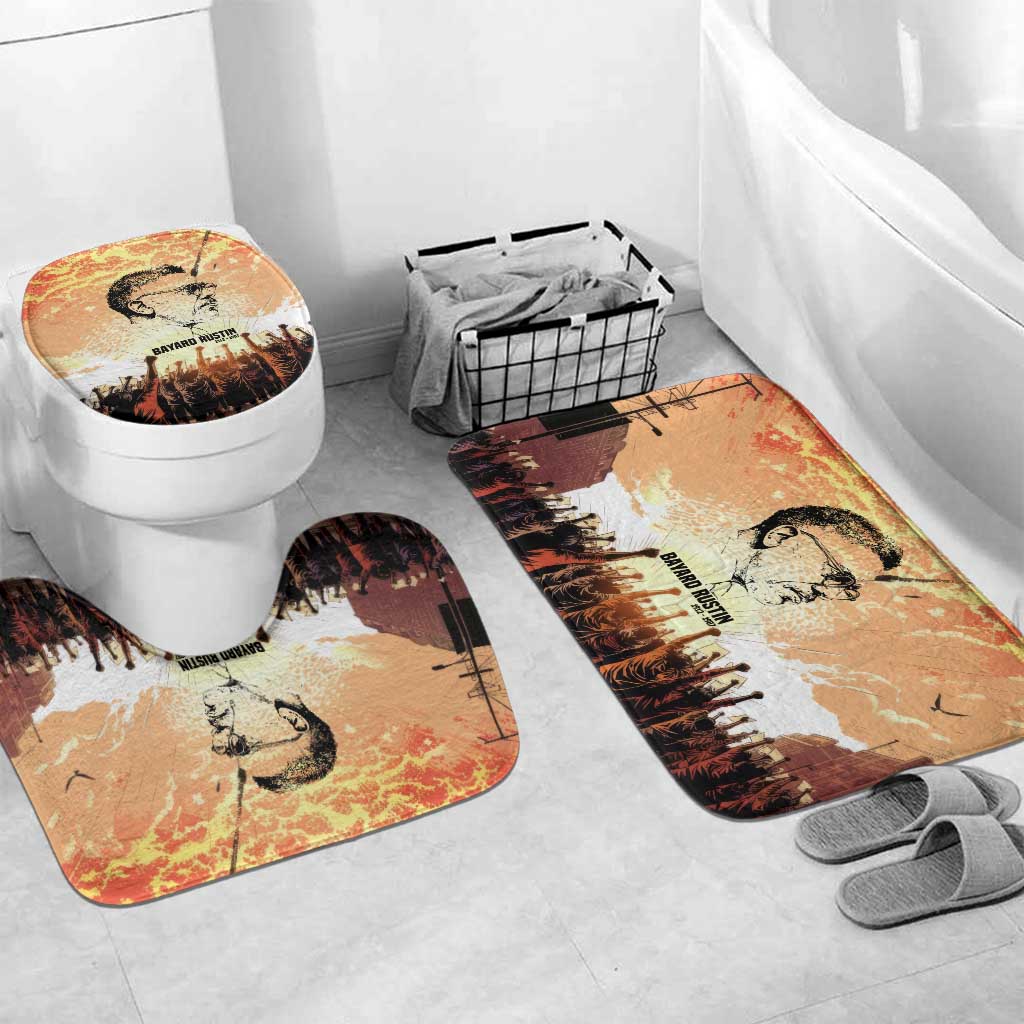 Bayard Rustin Bathroom Set with Radical Nonviolence Design Protest Crowd and Courage Civil Rights Tribute - Wonder Print Shop