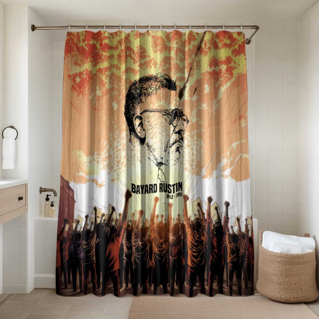 Bayard Rustin Bathroom Set with Radical Nonviolence Design Protest Crowd and Courage Civil Rights Tribute - Wonder Print Shop