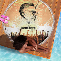 Bayard Rustin Beach Blanket with Radical Nonviolence Design Protest Crowd and Courage Civil Rights Tribute - Wonder Print Shop