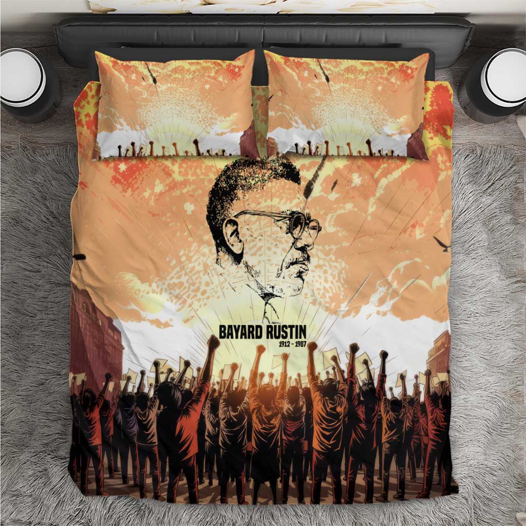 Bayard Rustin Bedding Set with Radical Nonviolence Design Protest Crowd and Courage Civil Rights Tribute - Wonder Print Shop