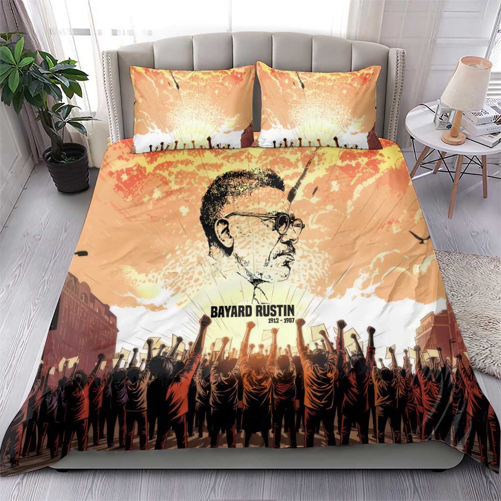 Bayard Rustin Bedding Set with Radical Nonviolence Design Protest Crowd and Courage Civil Rights Tribute - Wonder Print Shop