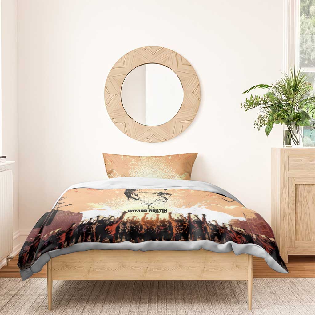 Bayard Rustin Bedding Set with Radical Nonviolence Design Protest Crowd and Courage Civil Rights Tribute - Wonder Print Shop