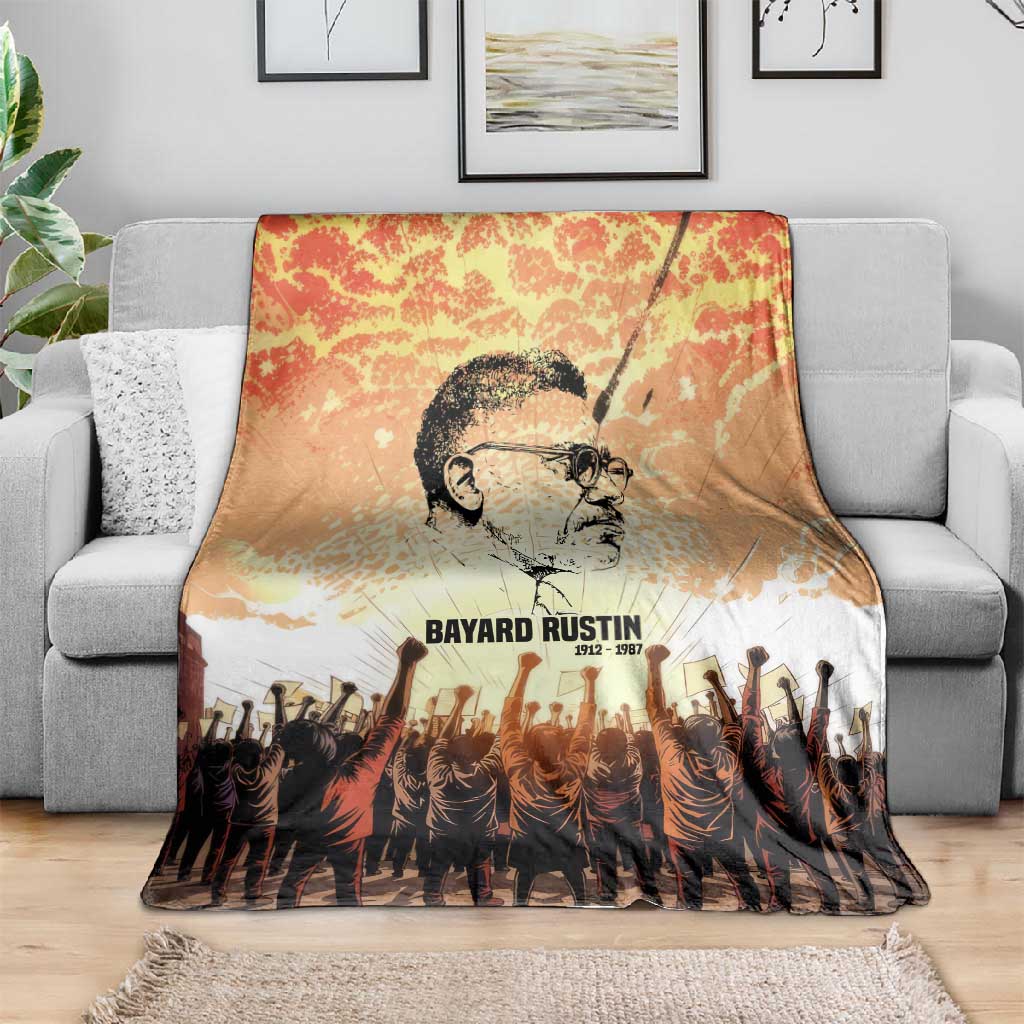 Bayard Rustin Blanket with Radical Nonviolence Design Protest Crowd and Courage Civil Rights Tribute - Wonder Print Shop